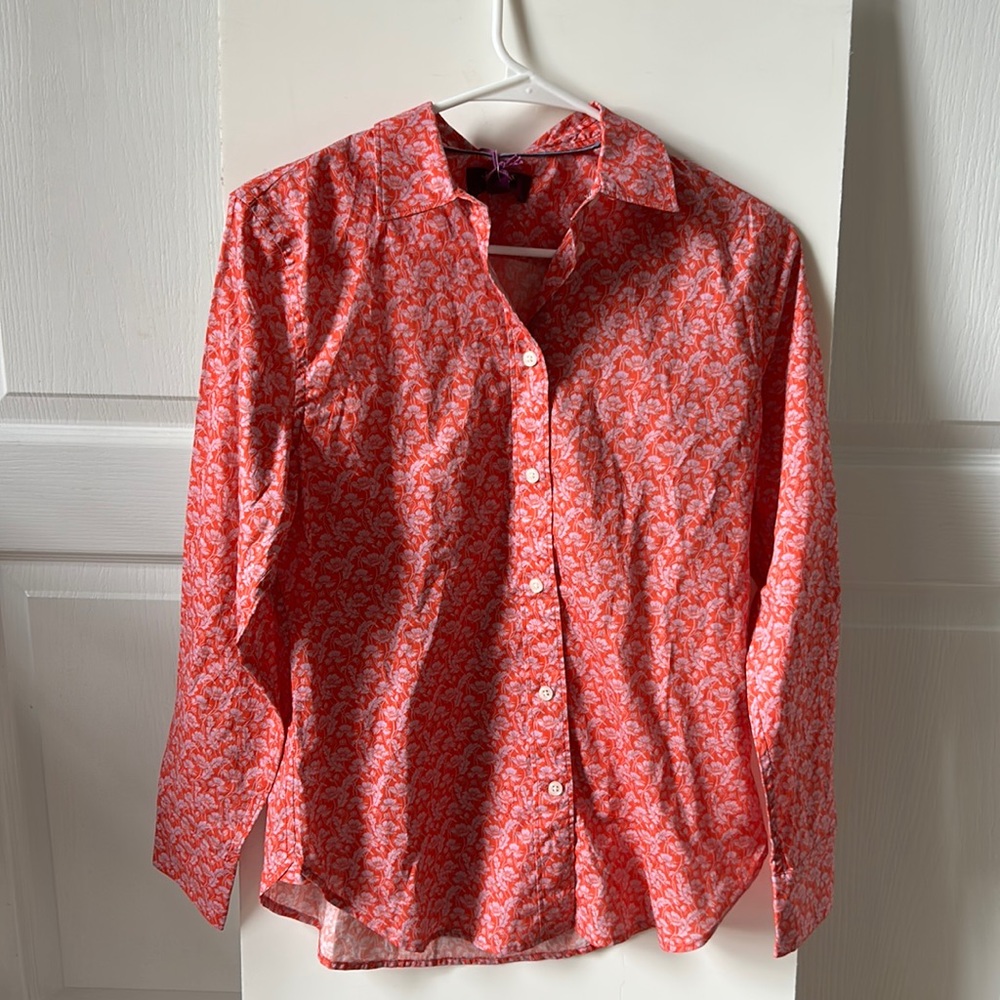 J. crew purple and red button up